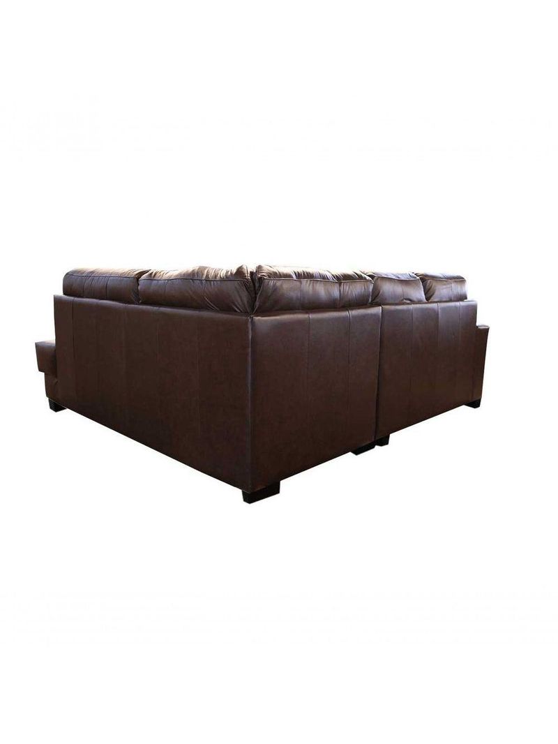 Sofá De Couro Canto Marrocos 2 Lugares Com Chaise Direita Marrom Bicolor - Mempra Design