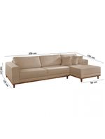 Sofá Cronos Linho 4lug Chaise Lado Direito Meu Sofá Online A226 Linho Bege