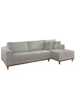 Sofá Cronos Linho 4lug Chaise Lado Direito Meu Sofá Online A230 Linho Cinza