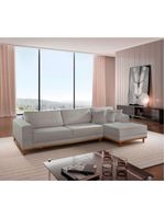 Sofá Cronos Linho 4lug Chaise Lado Direito Meu Sofá Online A230 Linho Cinza