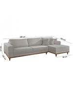 Sofá Cronos Linho 4lug Chaise Lado Direito Meu Sofá Online A230 Linho Cinza