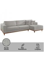 Sofá Cronos Linho 4lug Chaise Lado Direito Meu Sofá Online A230 Linho Cinza
