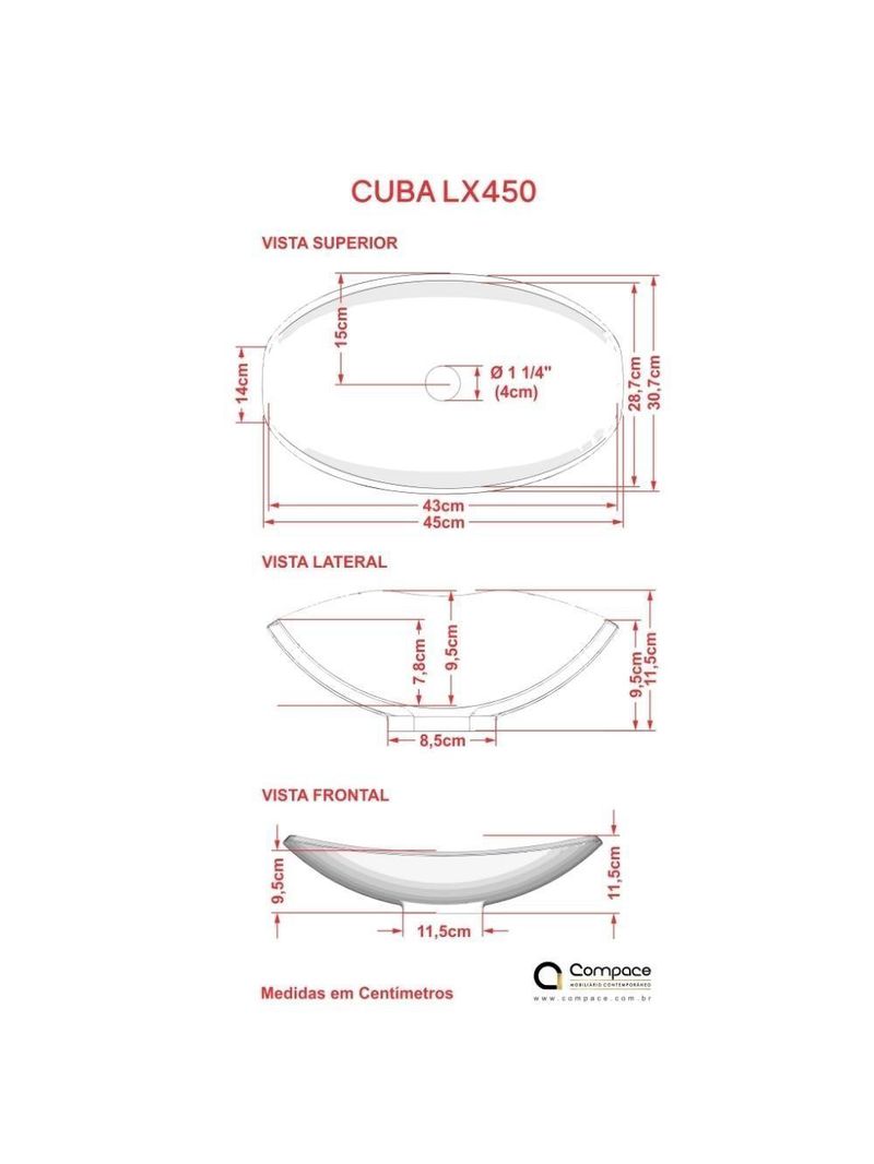 Cuba Apoio Canoa Lux L45w Colorida Branco