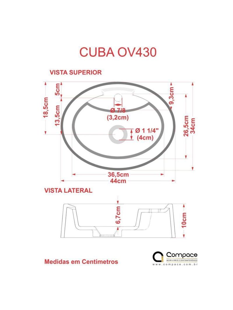 Cuba Apoio Oval Onix O43w Colorida Preto