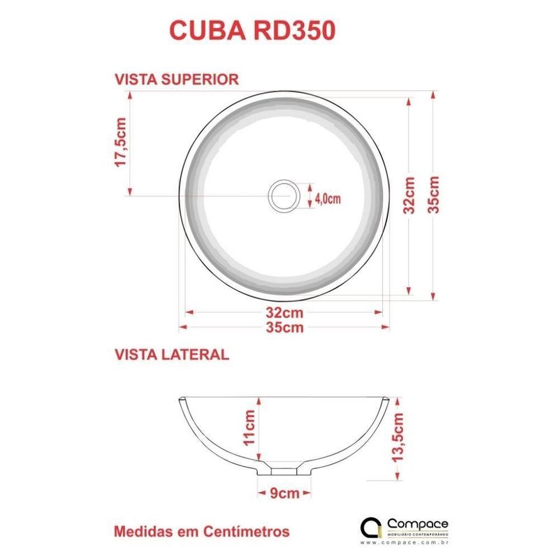 Cuba Apoio Redonda R35w Colorida Preto