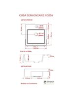 Cuba Semi Encaixe Quadrada Xq355w Colorida Cinza