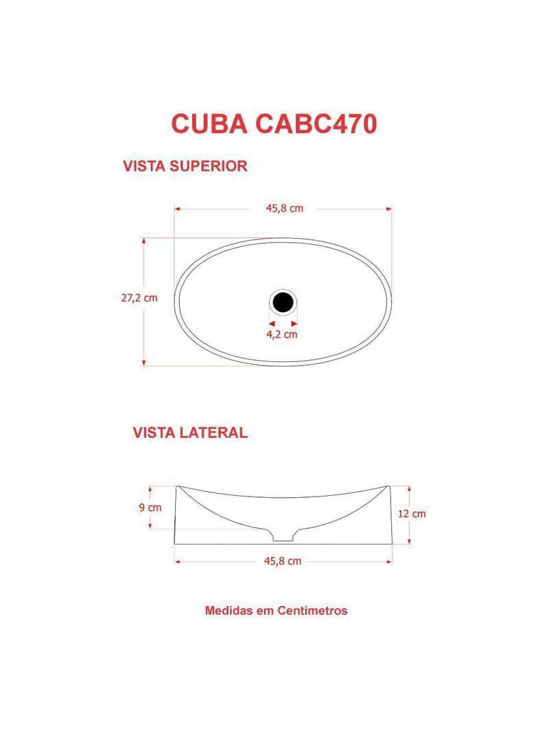 Cuba De Apoio Oval Canoa Bc47w Branca Branco Gel