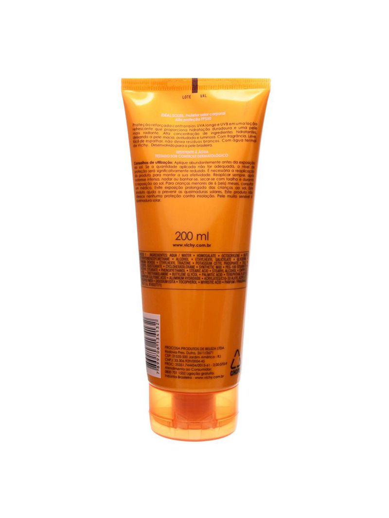 Idéal soleil fps 50 hidratação vichy - protetor solar corporal