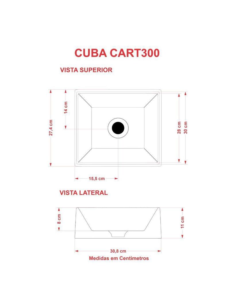 Cuba Apoio Retangular Riviera Rt30w Bege
