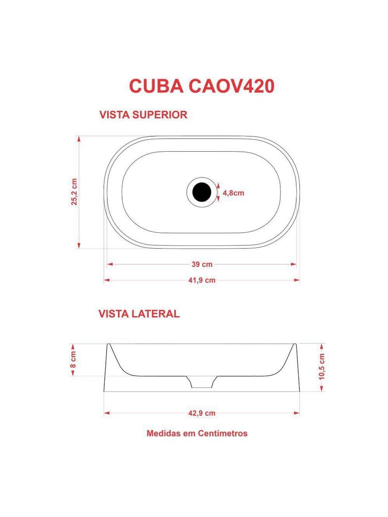 Cuba Apoio Oval Laila O42w Cinza