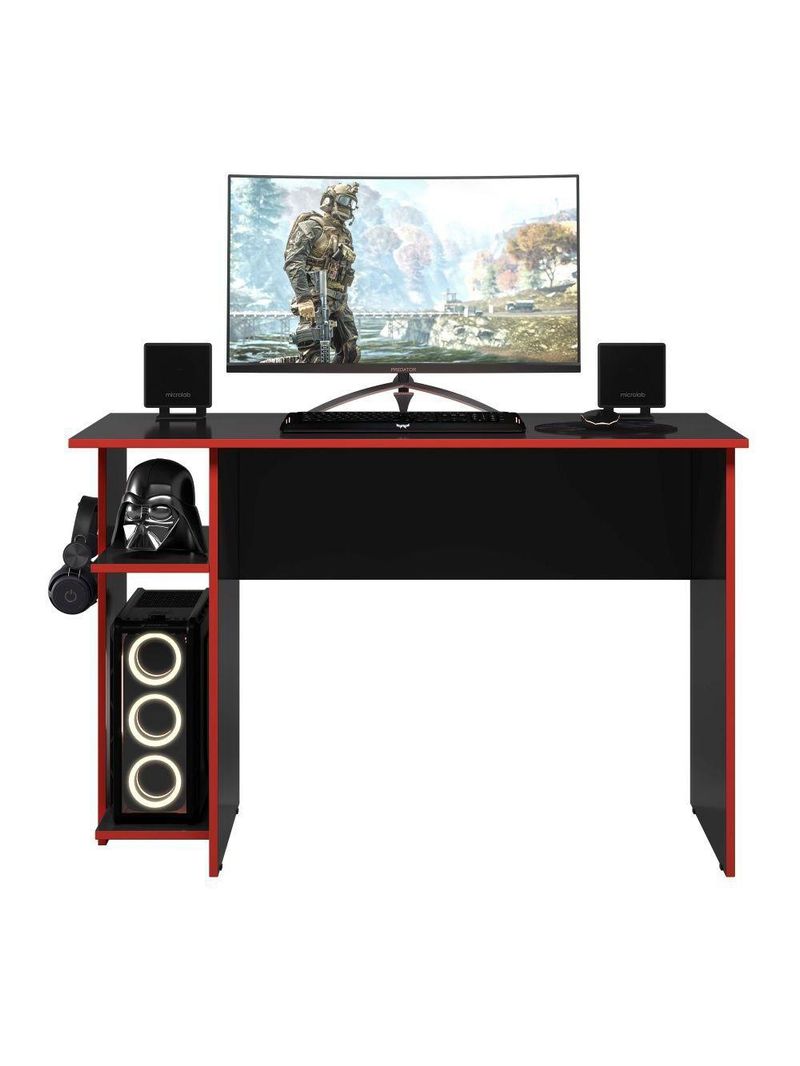 Escrivaninha Gamer West Preto Vermelho