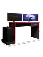 Escrivaninha Gamer Ellenge Preto Vermelho