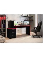 Escrivaninha Gamer Sandalus Preto Vermelho