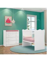 Quarto De Bebê Berço E Gaveteiro York Branco
