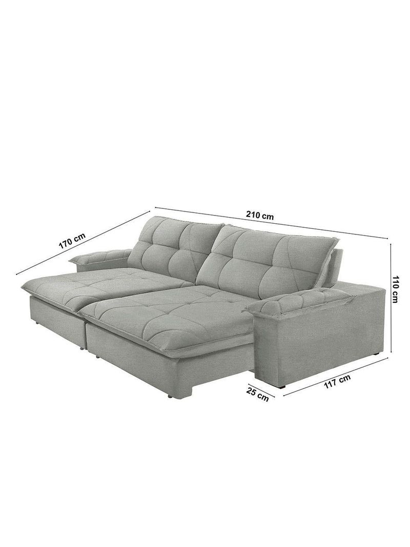Sofá Gaia Linho 02 Módulos 80 Cm B25cm Meu Sofá Online A230 Linho Cinza