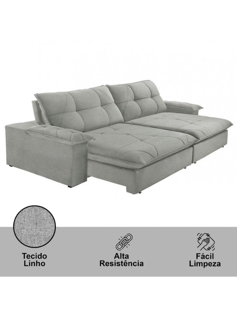 Sofá Gaia Linho 02 Módulos 80 Cm B25cm Meu Sofá Online A230 Linho Cinza
