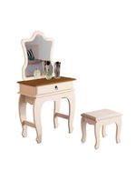 Penteadeira Com Banqueta Laila Luxo Infantil Pérola Nature