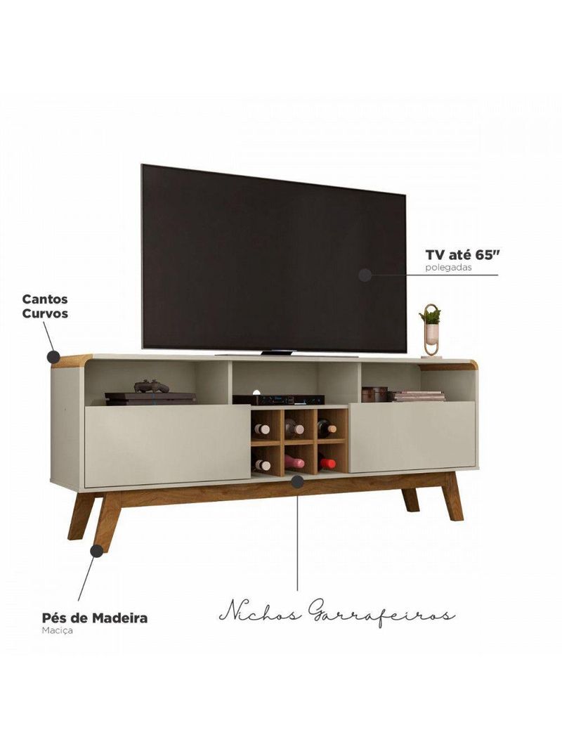 Rack Para Até 65\" Larimar Bechara Off White C/Cinamomo
