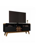Rack Para Até 65\" Larimar Bechara Preto Fosco C/Cinamomo