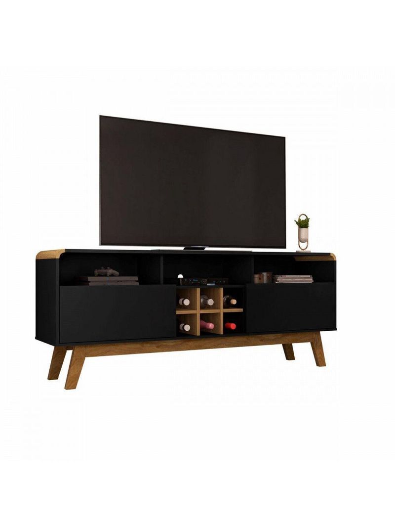 Rack Para Até 65\" Larimar Bechara Preto Fosco C/Cinamomo