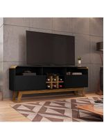 Rack Para Até 65\" Larimar Bechara Preto Fosco C/Cinamomo