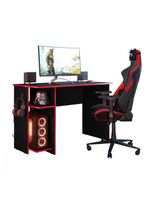 Escrivaninha Para Escritório Ou Gamer Preto E Vermelho Qmovi