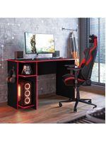 Escrivaninha Para Escritório Ou Gamer Preto E Vermelho Qmovi