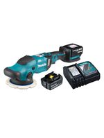Lixadeira politriz rotorbital 125mm sem fio 18v com 2 baterias carregador bolsa dpo500rte makita
