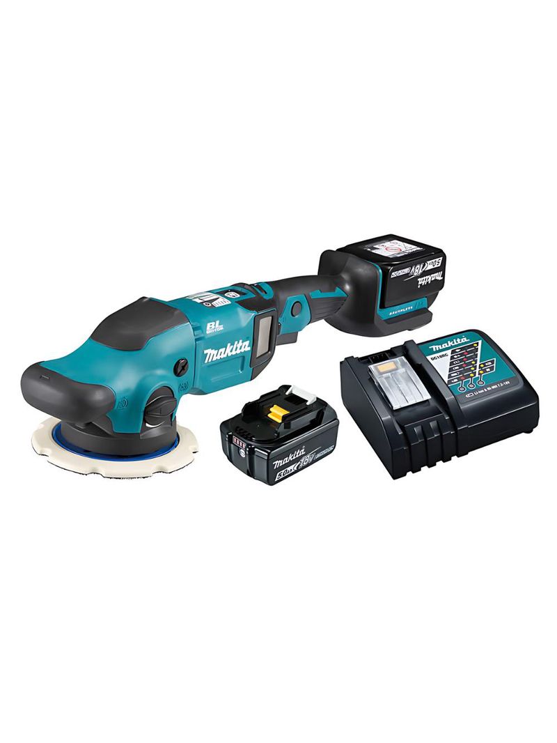 Lixadeira politriz rotorbital 125mm sem fio 18v com 2 baterias carregador bolsa dpo500rte makita