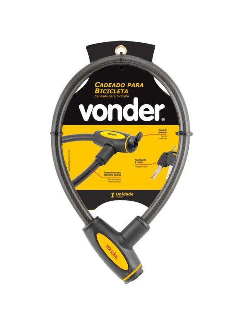 Cadeado para bicicleta 60cm plastificado vonder
