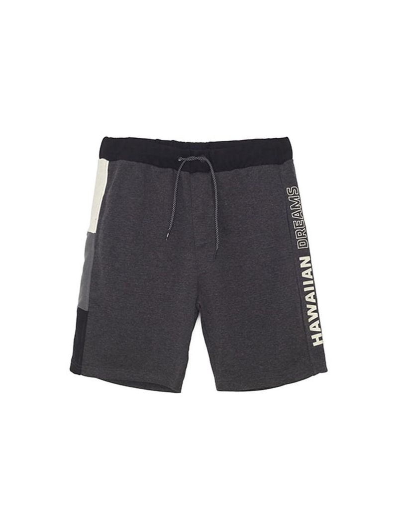 Bermuda de moletom masculina black melange 7495a - hd