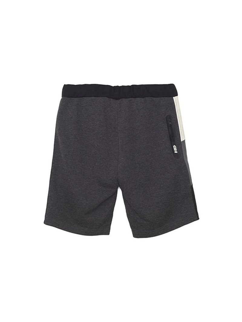 Bermuda de moletom masculina black melange 7495a - hd