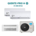 Ar Condicionado Tri Split HW e Cassete 1V Midea 27000 BTU (2x9+1x18) Quente e Frio 220V 38MBMTA27M5