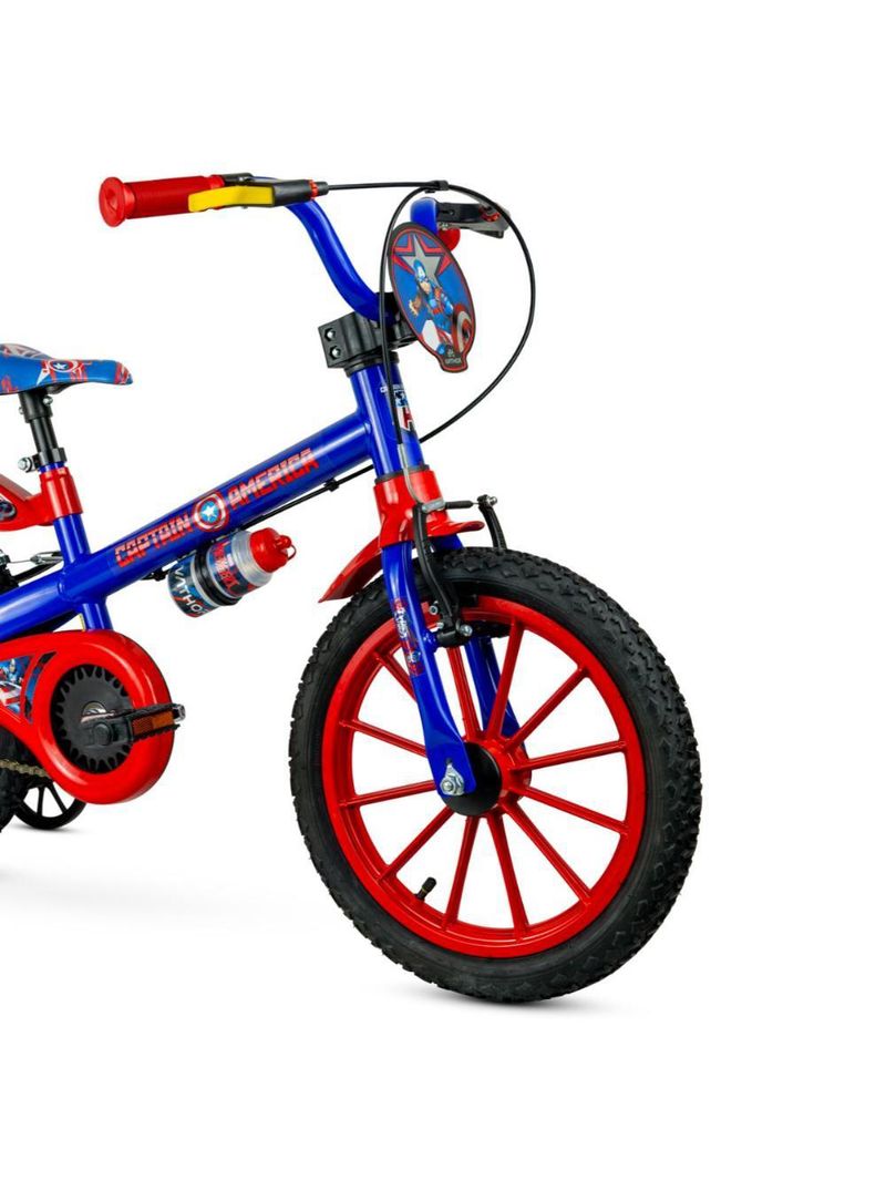 Bicicleta infantil aro 16 com rodinhas capitão américa nathor