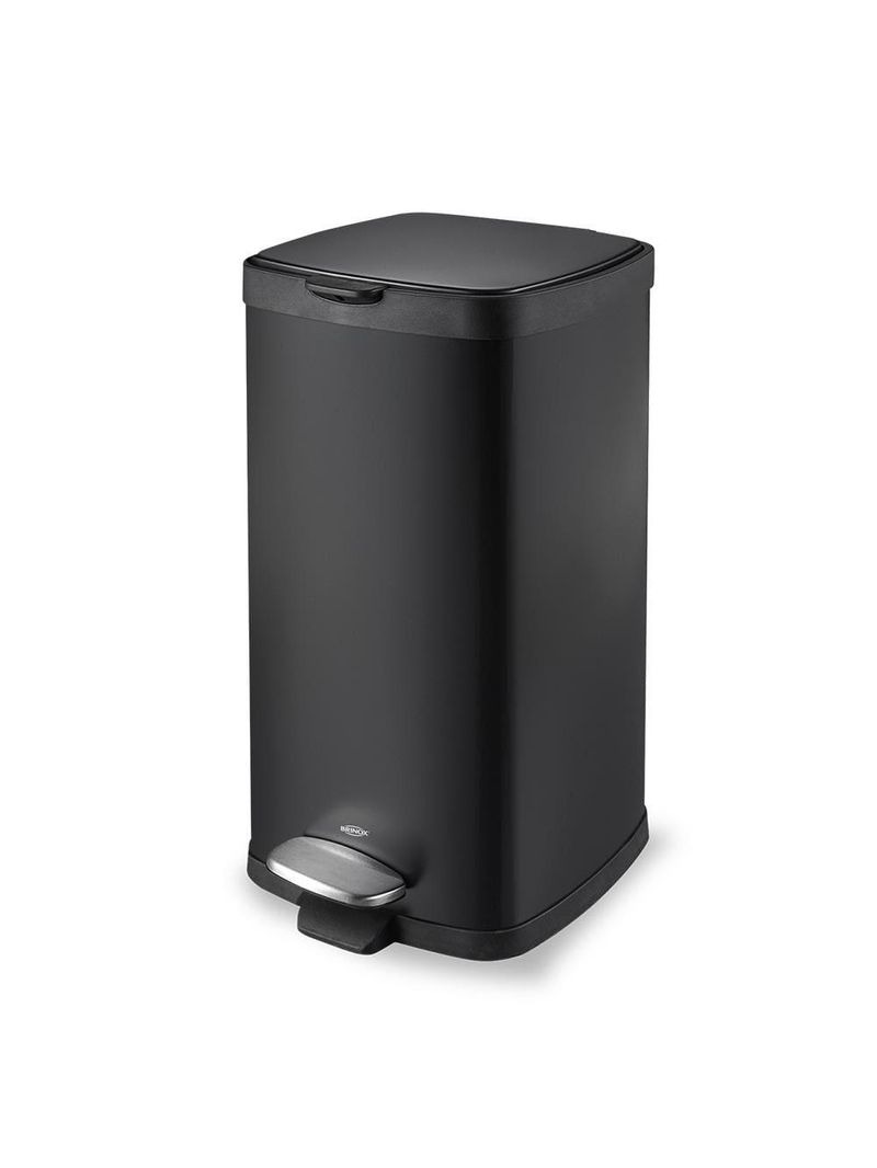 Lixeira brinox com balde e pedal frame 20 l - preta