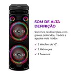 Torre de som aiwa t2w-02 2300w woofers 10" bluetooth rgb bivolt