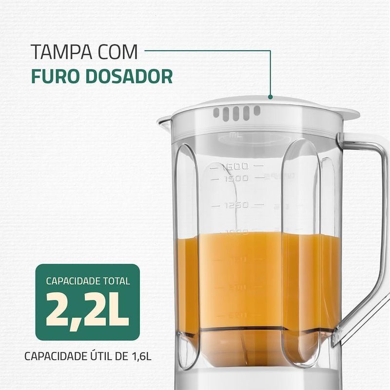 Liquidificador Pratic Power Mondial Branco L-97-W 60hz 127V