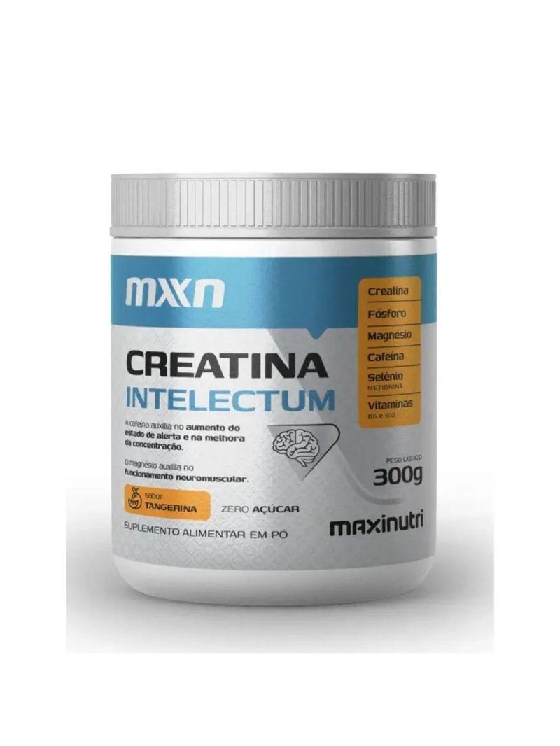 Creatina Intelectum Mxn Com Cafeina 300g Sabor Tangerina