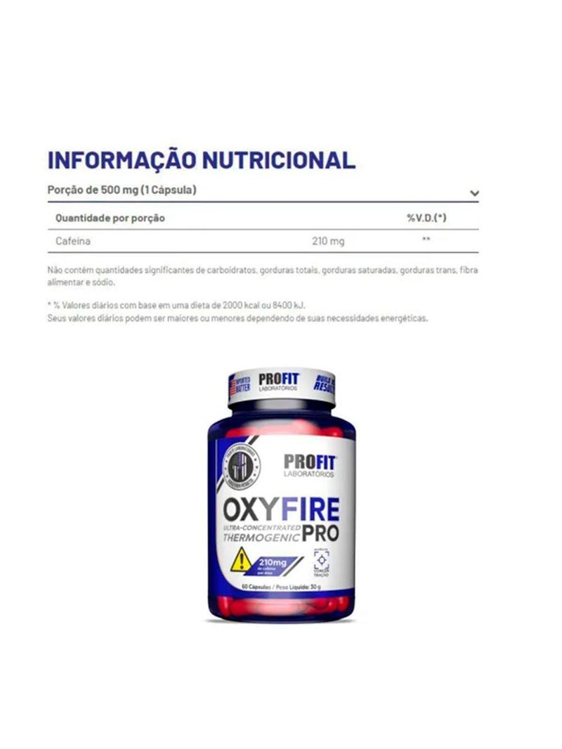 Termogênico Oxy Fire Pro 60 Capsulas Profit