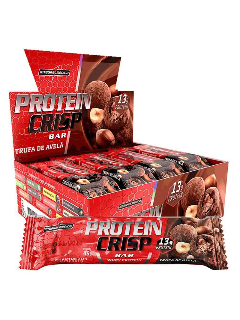Barra Proteína Whey Crisp Bar 12 Unidades - Integralmedica Trufa De Avelã