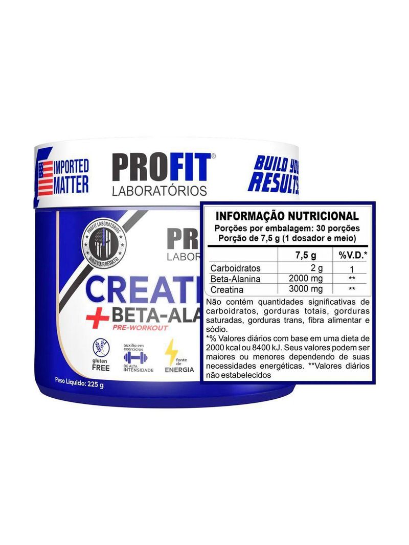 Creatina 3g Com Beta Alanina 2g Red Berry 225g Profit