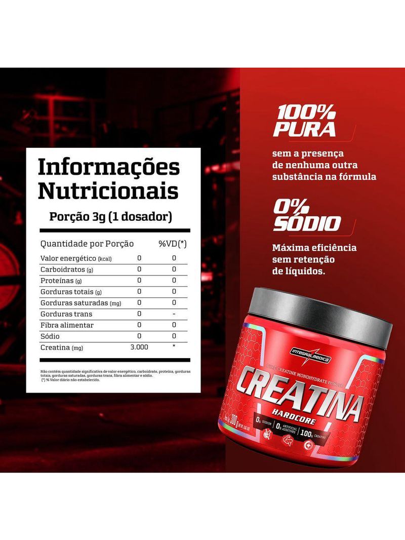 Creatina Monohidratada Integralmedica 300g Neutro