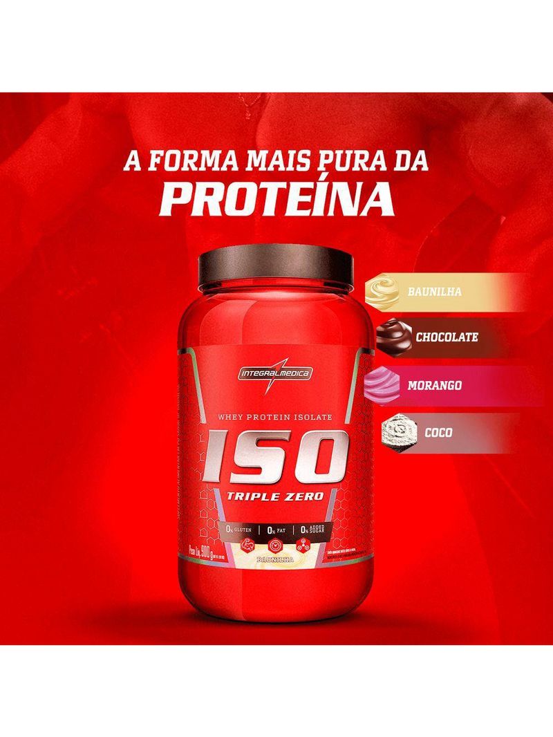 Whey Protein Integralmedica Iso Triple Zero 900g Pote Morango