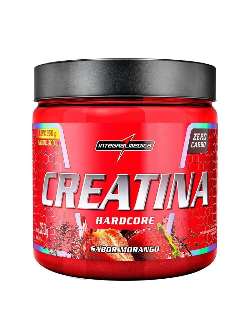 Creatina Hardcore Integralmédica Com Sabor 350g Morango