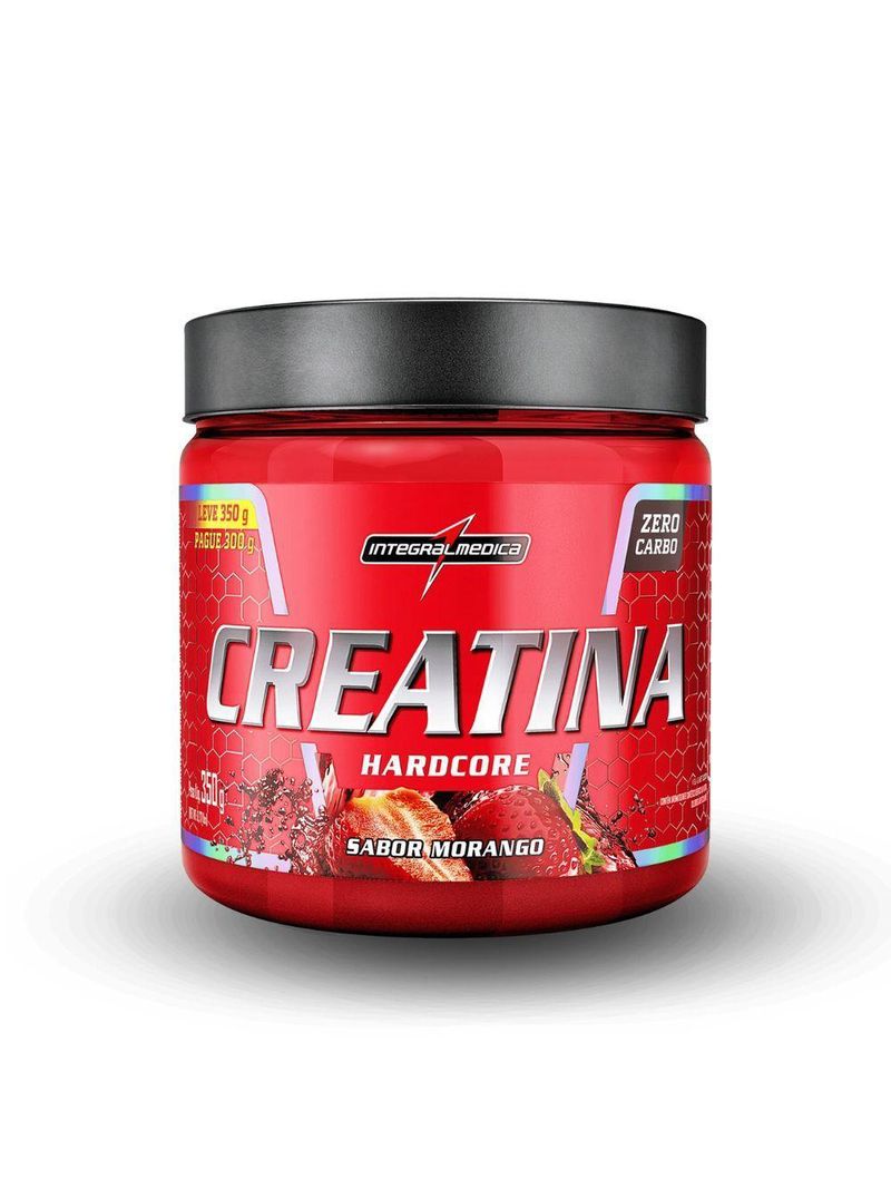 Creatina Hardcore C- Sabor Integral Médica 350g morango