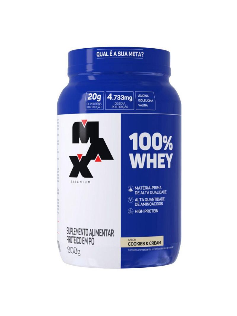 Whey Concentrado 100% Max Titanium 900g cookies & Cream 900g