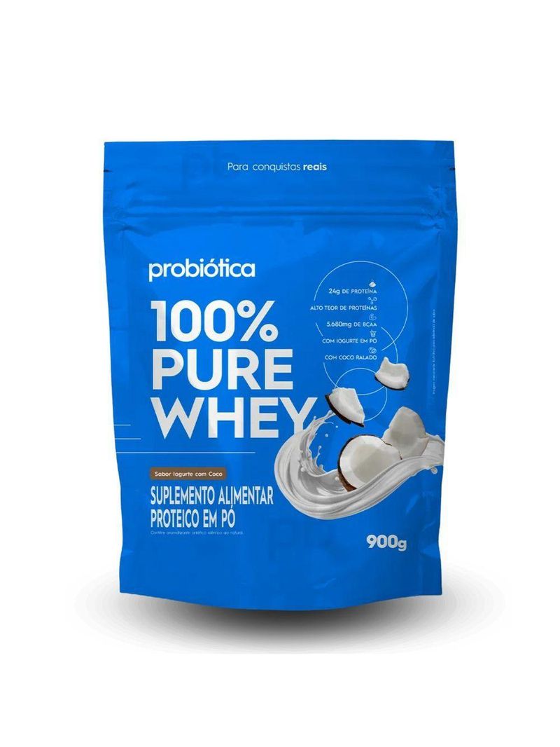 Whey Concentrado 100% Pure (refil) Probiótica 900g Iogurte Com Cocô