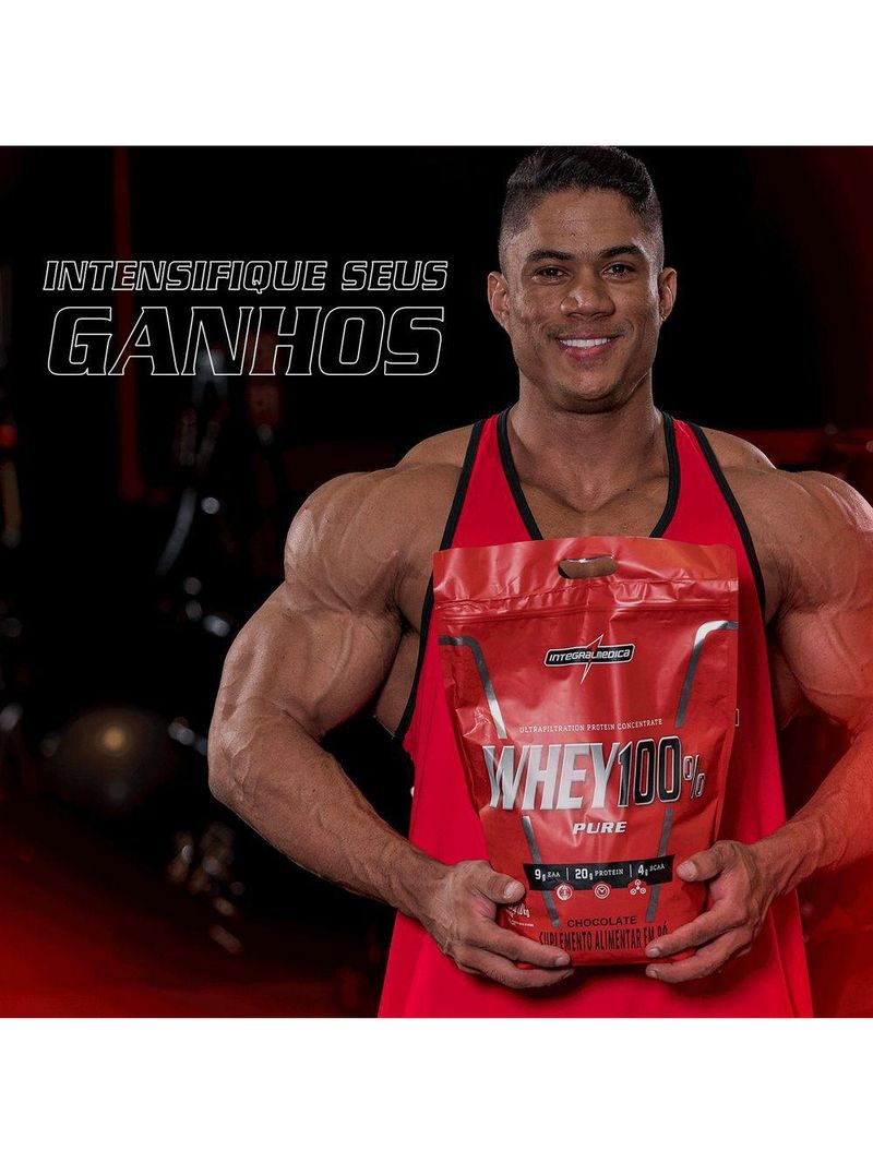 Whey 100% Pure 1,8kg Pouch Integralmedica Morango