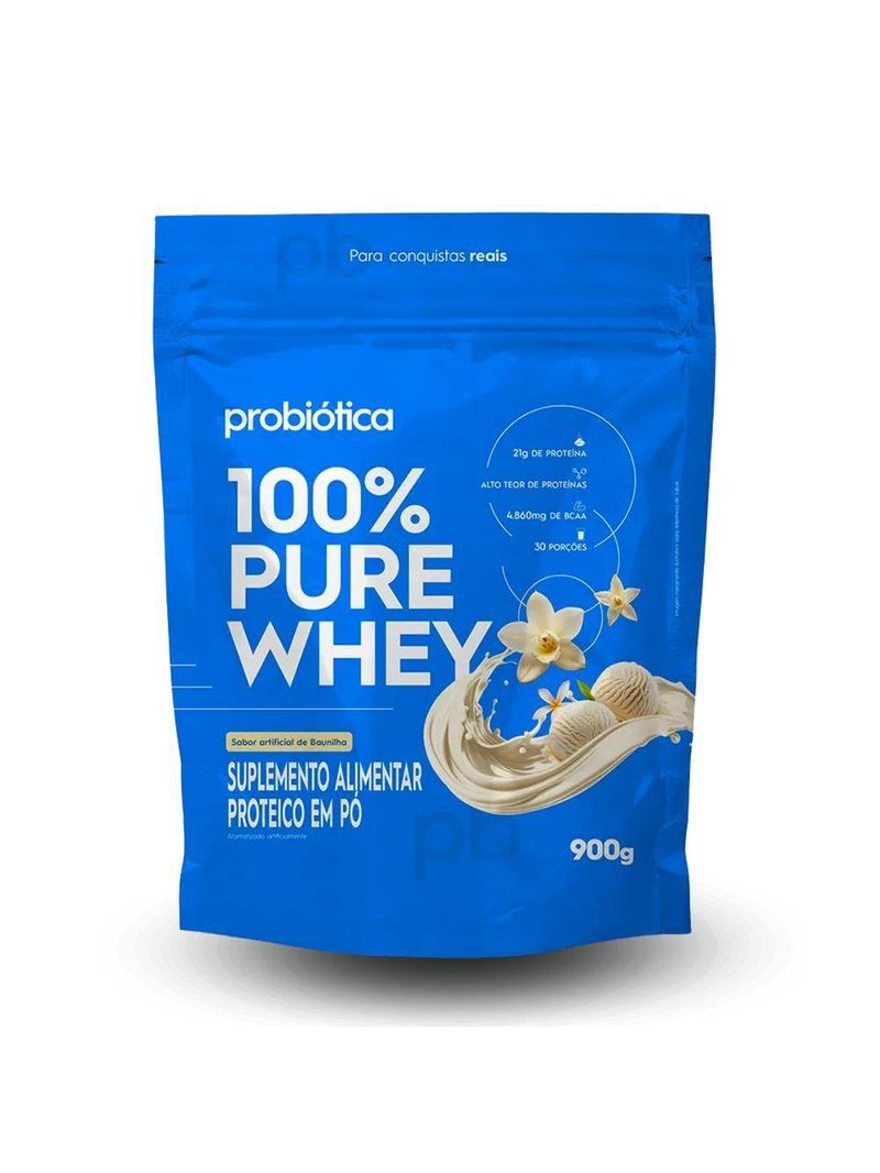 Whey Concentrado 100% Pure (refil) Probiótica 900g baunilha