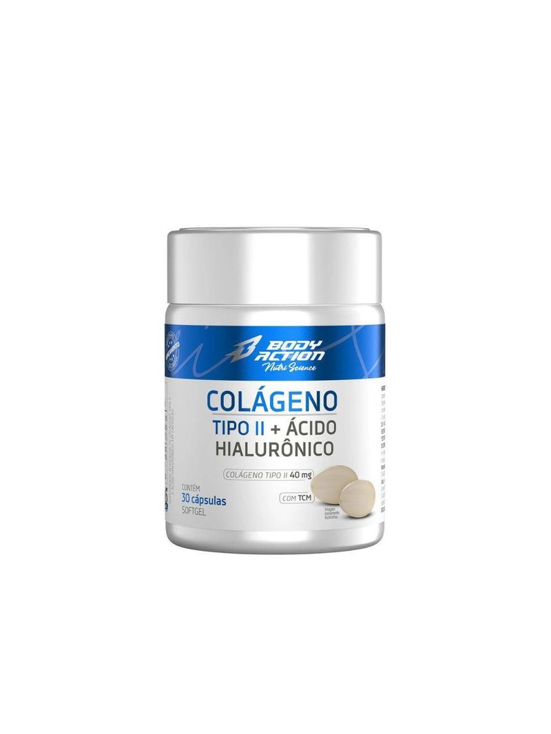 Colágeno Tipo 2 C- Acido Hialurônico Body Action 30 Cápsulas